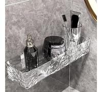 Lkw Ogechi Serviteurs de Douche Pas de Perçage, 28x11x6cm Paniers de Douche, Étagère Douche Mural Sans Perçage, Support de Rangement de Douche Auto-adhésif, Acrylique