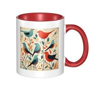 LKWSCGHM Flock of Birds Tasse à café avec poignée en porcelaine pour boissons chaudes/froides, tasse à thé en céramique pour homme et femme, tasse à café amusante pour pendaison de crémaillère, cadeau