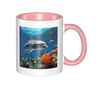 LKWSCGHM Grande tasse à café bleue avec poignée en porcelaine de 325 ml pour boissons chaudes/froides, tasses à thé en céramique pour homme et femme, tasse à café amusante pour pendaison de