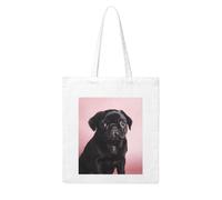 LKWSCGHM Joli sac fourre-tout en toile de carlin noir esthétique pour femme - Grand sac fourre-tout réutilisable en coton avec poignée - Pliable et léger - Pour les vacances à la plage