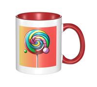 LKWSCGHM Lollipop - Grande tasse à café avec poignée en porcelaine pour boissons chaudes/froides, tasse à thé en céramique pour homme et femme, tasse à café amusante pour pendaison de crémaillère