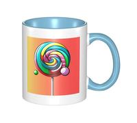 LKWSCGHM Lollipop - Grande tasse à café avec poignée en porcelaine pour boissons chaudes/froides, tasse à thé en céramique pour homme et femme, tasse à café amusante pour pendaison de crémaillère