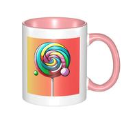 LKWSCGHM Lollipop - Grande tasse à café avec poignée en porcelaine pour boissons chaudes/froides, tasse à thé en céramique pour homme et femme, tasse à café amusante pour pendaison de crémaillère