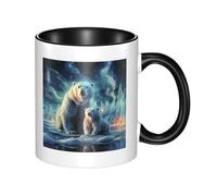 LKWSCGHM Polar Bears - Tasse à café avec poignée en porcelaine pour boissons chaudes/froides, tasse à thé en céramique pour homme et femme, tasse à café amusante pour pendaison de crémaillère, mariage