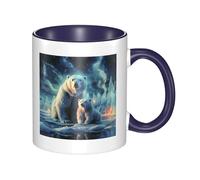 LKWSCGHM Polar Bears - Tasse à café avec poignée en porcelaine pour boissons chaudes/froides, tasse à thé en céramique pour homme et femme, tasse à café amusante pour pendaison de crémaillère, mariage