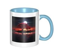 LKWSCGHM Red Tree - Tasse à café Lake Moon avec poignée - Grande tasse en porcelaine pour boissons chaudes/froides - Tasse à thé en céramique pour homme et femme - Tasse à café amusante pour pendaison