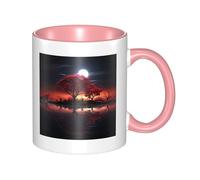LKWSCGHM Red Tree - Tasse à café Lake Moon avec poignée - Grande tasse en porcelaine pour boissons chaudes/froides - Tasse à thé en céramique pour homme et femme - Tasse à café amusante pour pendaison