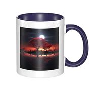LKWSCGHM Red Tree - Tasse à café Lake Moon avec poignée - Grande tasse en porcelaine pour boissons chaudes/froides - Tasse à thé en céramique pour homme et femme - Tasse à café amusante pour pendaison