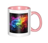 LKWSCGHM Tasse à café fumée arc-en-ciel avec poignée - Grande tasse en porcelaine pour boissons chaudes/froides - Tasse à thé en céramique pour homme et femme - Cadeau amusant pour pendaison de