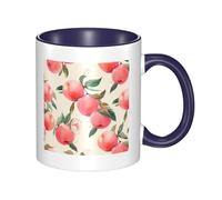 LKWSCGHM Tasse à café rose pêche avec poignée de 325 ml en porcelaine pour boissons chaudes/froides, tasses à thé en céramique pour homme et femme, tasse à café amusante, cadeau de pendaison de