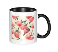 LKWSCGHM Tasse à café rose pêche avec poignée de 325 ml en porcelaine pour boissons chaudes/froides, tasses à thé en céramique pour homme et femme, tasse à café amusante, cadeau de pendaison de