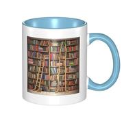 LKWSCGHM Tasses à café amusantes avec étagères et échelle avec poignée - 325 ml - Grande tasse en porcelaine pour boissons chaudes/froides - Tasses à thé en céramique pour homme et femme - Tasse à
