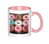 LKWSCGHM Tasses à café en forme de donuts avec poignée - 325 ml - Grande tasse en porcelaine pour boissons chaudes/froides - Tasses à thé en céramique pour homme et femme - Cadeau amusant pour