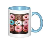 LKWSCGHM Tasses à café en forme de donuts avec poignée - 325 ml - Grande tasse en porcelaine pour boissons chaudes/froides - Tasses à thé en céramique pour homme et femme - Cadeau amusant pour