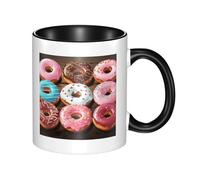 LKWSCGHM Tasses à café en forme de donuts avec poignée - 325 ml - Grande tasse en porcelaine pour boissons chaudes/froides - Tasses à thé en céramique pour homme et femme - Cadeau amusant pour