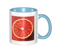 LKWSCGHM Tasses à café rose mûr en forme de tranche de pamplemousse avec poignée - 325 ml - Grande tasse en porcelaine pour boissons chaudes/froides - Tasse à thé en céramique pour homme et femme