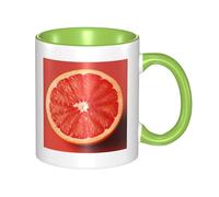 LKWSCGHM Tasses à café rose mûr en forme de tranche de pamplemousse avec poignée - 325 ml - Grande tasse en porcelaine pour boissons chaudes/froides - Tasse à thé en céramique pour homme et femme
