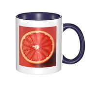 LKWSCGHM Tasses à café rose mûr en forme de tranche de pamplemousse avec poignée - 325 ml - Grande tasse en porcelaine pour boissons chaudes/froides - Tasse à thé en céramique pour homme et femme