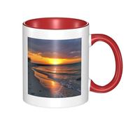 LKWSCGHM Tasses à café Sunset at Honeymoon Island State Park avec poignée - 325 ml - Grande tasse en porcelaine pour boissons chaudes/froides - Tasse à thé en céramique pour homme et femme - Cadeau