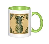 LKWSCGHM Tasses à café vintage en forme d'ananas avec poignée de 325 ml - Grande tasse en porcelaine pour boissons chaudes/froides - Tasses à thé en céramique pour homme et femme - Tasse à café