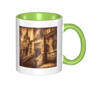 LKWSCGHM Tasses à café vintage en forme de château médiéval avec poignée de 325 ml - Grande tasse en porcelaine pour boissons chaudes/froides - Tasses à thé en céramique pour homme et femme - Cadeau