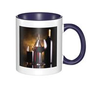 LKWSCGHM Trois bouteilles de vin et tasses à café en verre avec poignée en porcelaine de 325 ml pour boissons chaudes/froides, tasses à thé en céramique pour homme et femme, tasse à café amusante pour