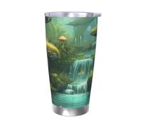 LKWSCGHM View of Fantasy River - Gobelet isotherme à double paroi en acier inoxydable avec couvercles, tasse à café isotherme de voyage pour boissons chaudes et froides de 591 ml