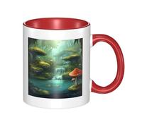 LKWSCGHM View of Fantasy River - Grande tasse à café en porcelaine avec poignée pour boissons chaudes/froides, tasse à thé en céramique pour homme et femme, tasse à café amusante pour pendaison de