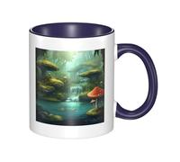 LKWSCGHM View of Fantasy River - Grande tasse à café en porcelaine avec poignée pour boissons chaudes/froides, tasse à thé en céramique pour homme et femme, tasse à café amusante pour pendaison de