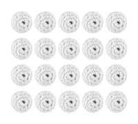 LKXHarleya 20PCS Boule de Tricot Ronde, 20mm Perles en Bois à Crocheter pour la création de Bracelets et Colliers, Bijoux et Loisirs créatifs, Blanc