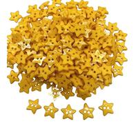 LKXHarleya 50pcs Boutons en Résine à Dos Plat, Boutons à Coudre Étoiles à Cinq Branches de 12 mm avec 2 Trous pour Vêtements Tricot Scrapbooking Bricolage Art Artisanat, Doré