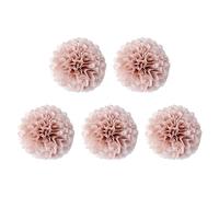 LKXHarleya 5PCS Boule de Fleurs décorative en Papier, 30cm Pompons en Papier de Soie pour décor de Mariage ou d'anniversaire, Rose 1