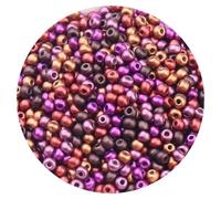 LKXHarleya 720 Perles intercalaires Rondes, rocailles en Verre métallisé givré de 2 mm pour Bracelets, Colliers, Boucles d'oreilles, Loisirs créatifs, mélange de Violet et de Bronze