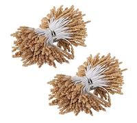 LKXHarleya ÉTamine Artificielle De Fleur d'or, Fleur D'éTamine à Double ExtréMité pour Fleurs De Bricolage Floral Pistil Floral Faux éTamine, Style 4, 180pcs, 1mm