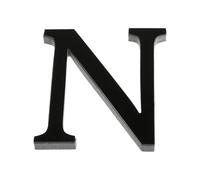 LKXHarleya Lettre décorative en plastique 20 cm, Noir N | Sticker mural 3D autocollant 26 lettres pour la maison