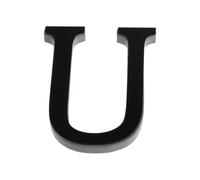 LKXHarleya Lettre décorative en plastique 20 cm, Noir U | Sticker mural 3D autocollant 26 lettres pour la maison