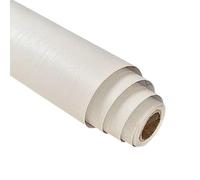 LKXHarleya Papier peint décoratif autocollant imperméable à rayures bois, 60 cm x 5 m, pour meubles de salle de bain, comptoir, meubles, rénovation murale, blanc crème