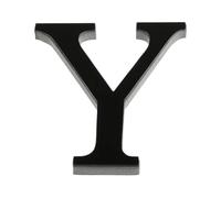 LKXHarleya Stickers muraux autocollants en acrylique motif alphabet, lettres miroir 3D de 25 cm pour décoration d'intérieur, noir, Y