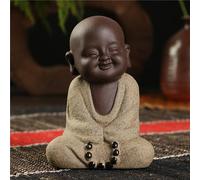 LKXZYX Statue Bouddha Statuette Exterieur boudha Deco Interieur Jardin Grande Miniature Figurines De Sable Statues À Thé Petits Moines Sable Céramique Home Club Décoration Géomantique