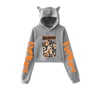 LKY STAR Anime Haikyuu Sweat à Capuche Imprimé à Manches Longues avec Oreilles de Chat pour Femmes et Filles