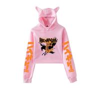LKY STAR Anime Haikyuu Sweat à Capuche Imprimé à Manches Longues avec Oreilles de Chat pour Femmes et Filles
