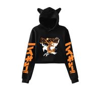 LKY STAR Anime Haikyuu Sweat à Capuche Imprimé à Manches Longues avec Oreilles de Chat pour Femmes et Filles