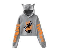 LKY STAR Anime Haikyuu Sweat à Capuche Imprimé à Manches Longues avec Oreilles de Chat pour Femmes et Filles