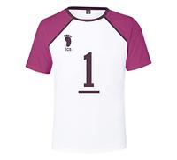 LKY STAR Anime Haikyuu T-Shirt Cosplay Japanese Karasuno High School Manches Courtes Lettre Impression Nouveau Décontracté Col Rond pour Homme et garçon