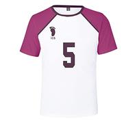 LKY STAR Anime Haikyuu T-Shirt Cosplay Japanese Karasuno High School Manches Courtes Lettre Impression Nouveau Décontracté Col Rond pour Homme et garçon