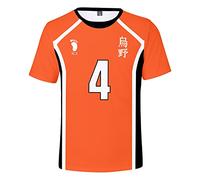 LKY STAR Anime Haikyuu T-Shirt Cosplay Japanese Karasuno High School Manches Courtes Lettre Impression Nouveau Décontracté Col Rond pour Homme et garçon