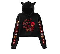 LKY STAR Anime Hazbin Hotel Hoodies Charlie/Angel Dust Cosplay Sweat à Capuche avec Oreilles de Chat pour Femmes Filles