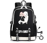 LKY STAR Anime Spy x Family Sacs à Dos Loisir Homme Femme Backpack Anya Forger Cosplay Cartable avec port de Charge USB et Prise Casque