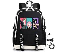 LKY STAR Anime Spy x Family Sacs à Dos Loisir Homme Femme Backpack Anya Forger Cosplay Cartable avec port de Charge USB et Prise Casque