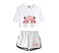 LKY STAR Anime Spy x Family T-Shirts et Shorts Set Anya Loid Yor Forge Cosplay Haut Court et Shorts 2pcs pour Femme Fille